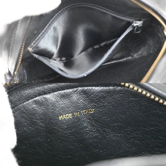 CHANEL CC Logo Tassel Oval Chain Shoulder Bag Leather Black GHW Vintage 395RL384 - Picture 14 of 16